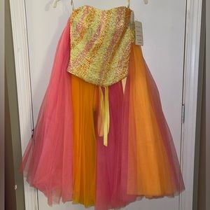 Rare Tiffany Designs Sherbert prom dress STUNNING NWT